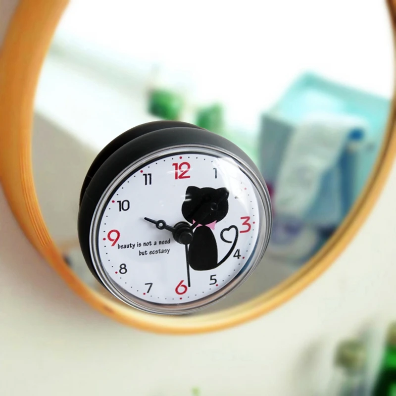 

Bathroom Kitchen Waterproof Shower Wall mini Clock Watch Suction Cup Battery Operated Living Room Modern Fashion Design