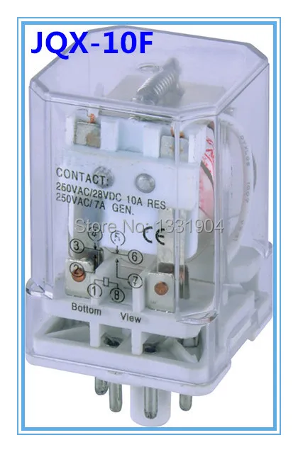 

10PCS/LOT JQX-10F 2Z DC 12V Coil 7.5A 250V AC 10A coil AC/DC 6V to 380V Power Relay 8 Pins DPDT GENERAL PURPOSE RELAY