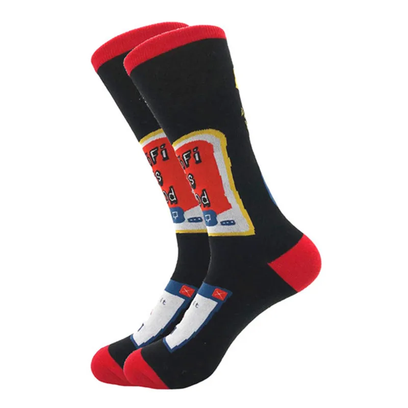 LETSBUY/модные мужские носки; Цвет чесаного хлопка; сезон осень-зима; теплые дышащие парные длинные носки для мужчин и женщин; счастливые свадебные подарки - Цвет: 1654C