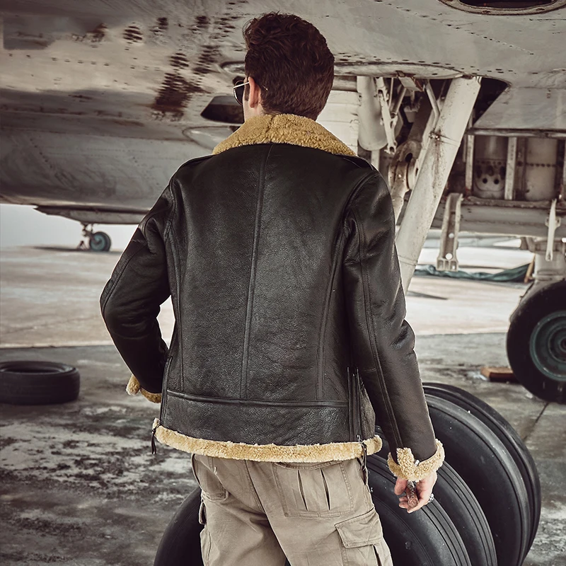 Оригинальная летная куртка B3 мужская кожаная из овчины шуба авиационное кожаное