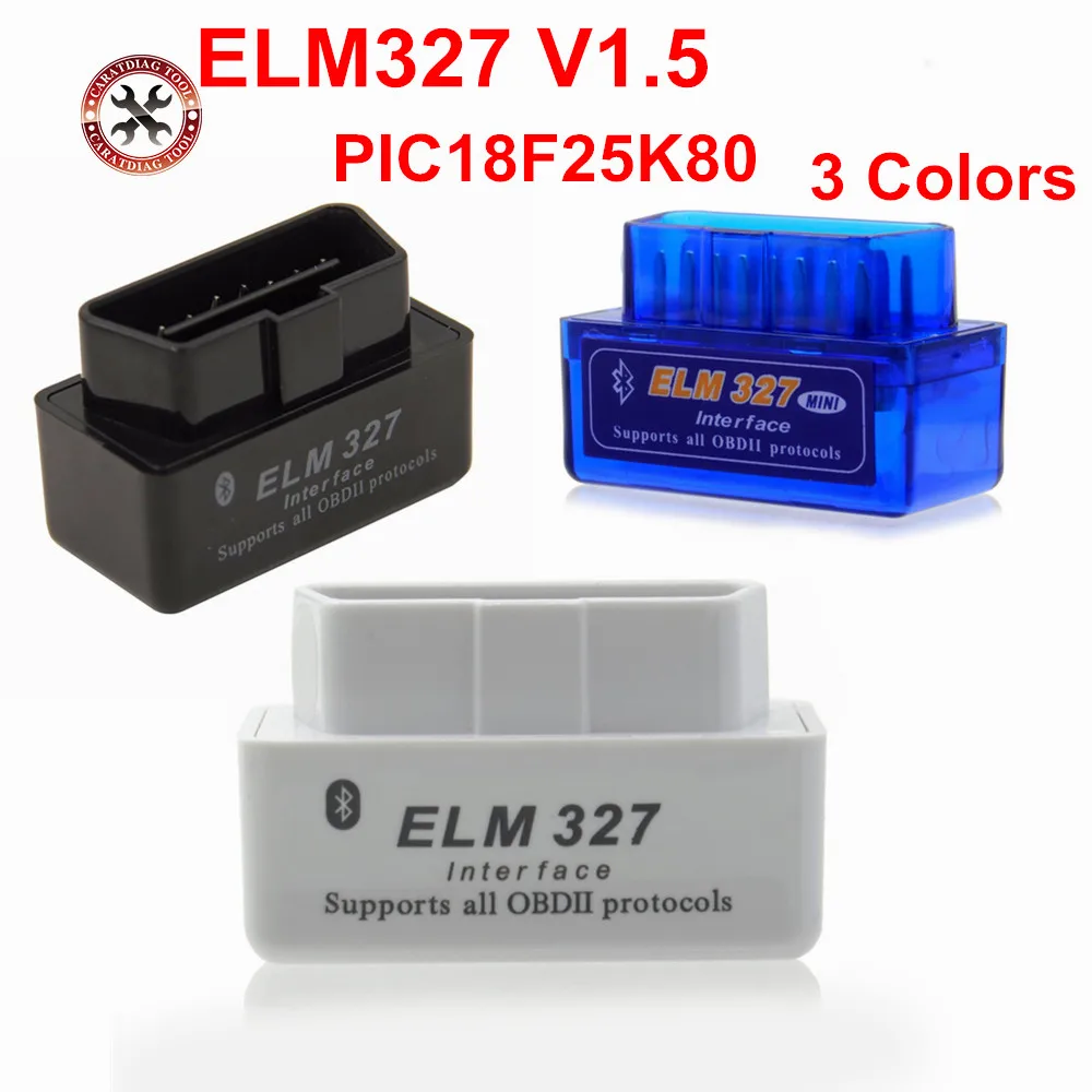 Супер мини сканер ELM327 V1.5 3 цветов BT PIC18F25K80 чип OBDII elm327 v1.5 OBD2 Bluetooth поддерживает