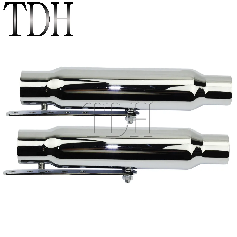 1 пара короткий тип мотоцикла 1/2 &quot1 3/4&quot Хромированный глушитель ретро для Harley