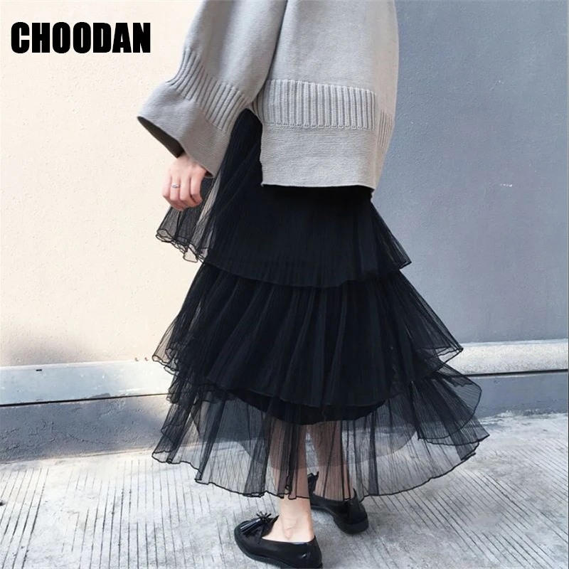 Женские длинные юбки Женская юбка-пачка с милыми оборками летняя мода 2018