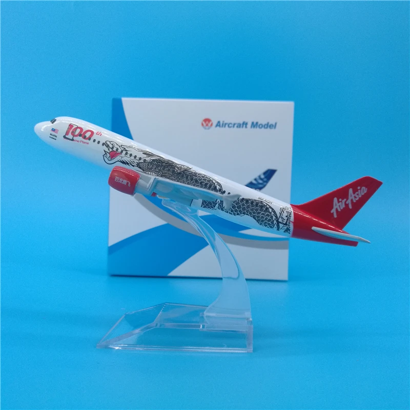 16 см воздушный Азии авиакомпаний модель самолета A320 100th Юбилей белый дракон