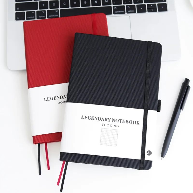 

192 Pages with Strap A5 Notebook Black Red Papelaria Planner Agenda Diary Travelers Notebook Composition Book School Supplies
