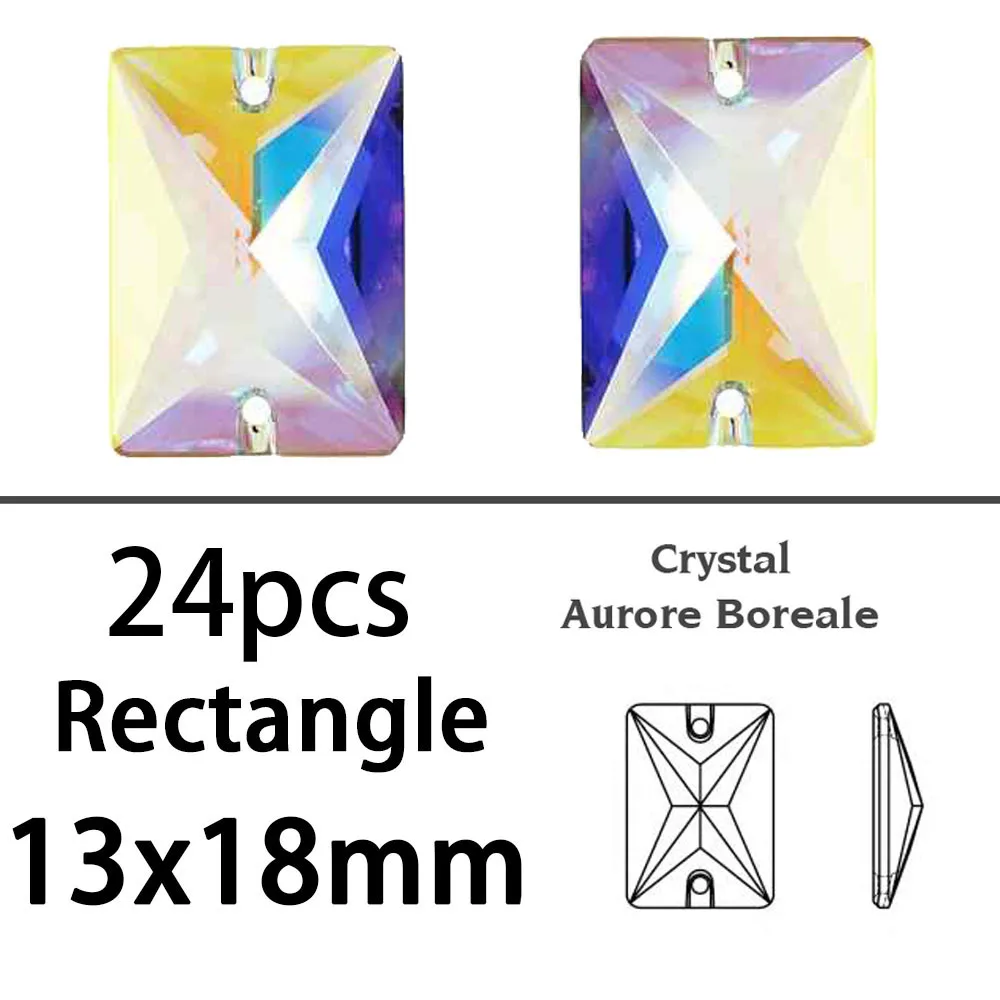 3250 13x18mm 24pcs Смешанные размеры формы смешивания Швейные кристаллы AB Пришивные бусины Flatback Стразы модные Кристаллы пришивные камни для свадебного платья - Цвет: 3250 13x18mm 24pcs