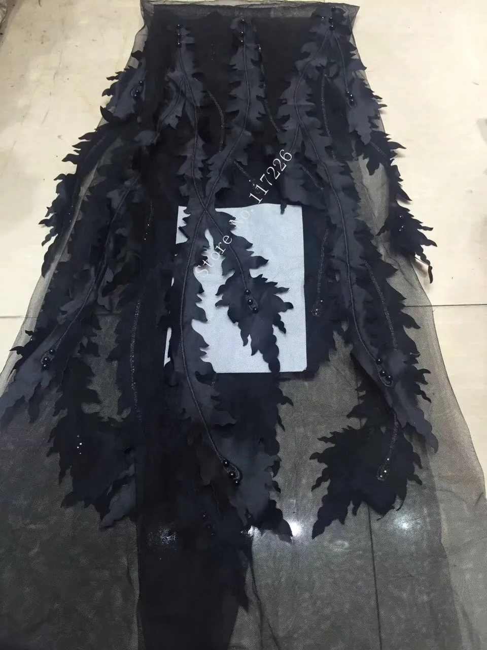 

fancy JRB-102957 French Net Lace Fabric High Quality black African Lace Fabric with beads For sexy dress