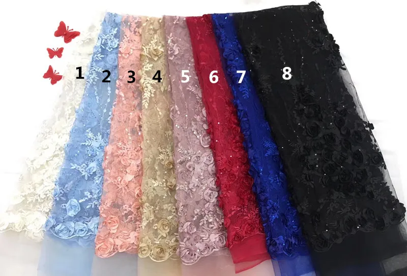 Французский чистая кружевной ткани объемный цветок горячая Распродажа QL-101208