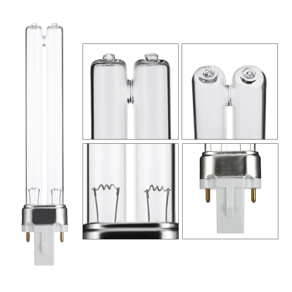 2 шт. 9 Вт аквариумный УФ стерилизатор очиститель Сменные лампы трубки G23 основа