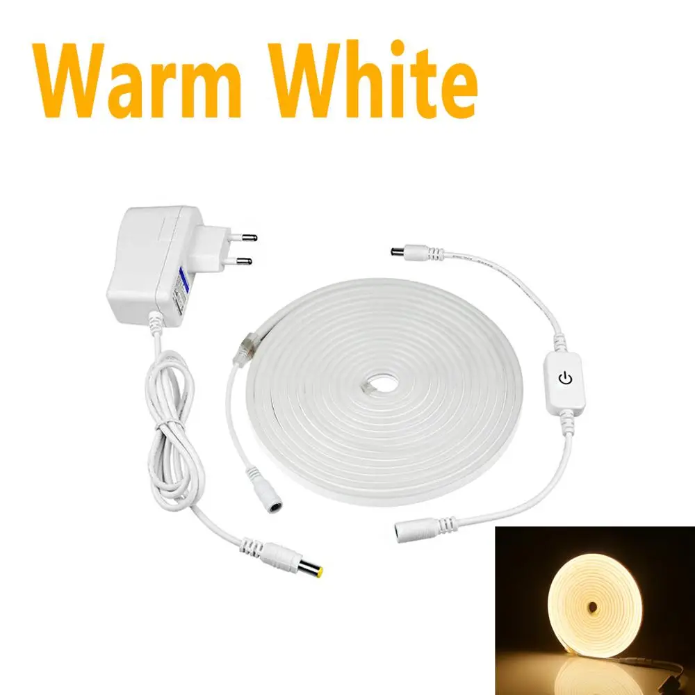 Warm White EU Plug Светильник Ambi, неоновый светильник, лента RGB, Светодиодная лента, светильник 12 В, ТВ ПОДСВЕТКА, Диодная лента, наружная декоративная лампа с сенсорным регулятором яркости - Испускаемый цвет: Warm White EU Plug