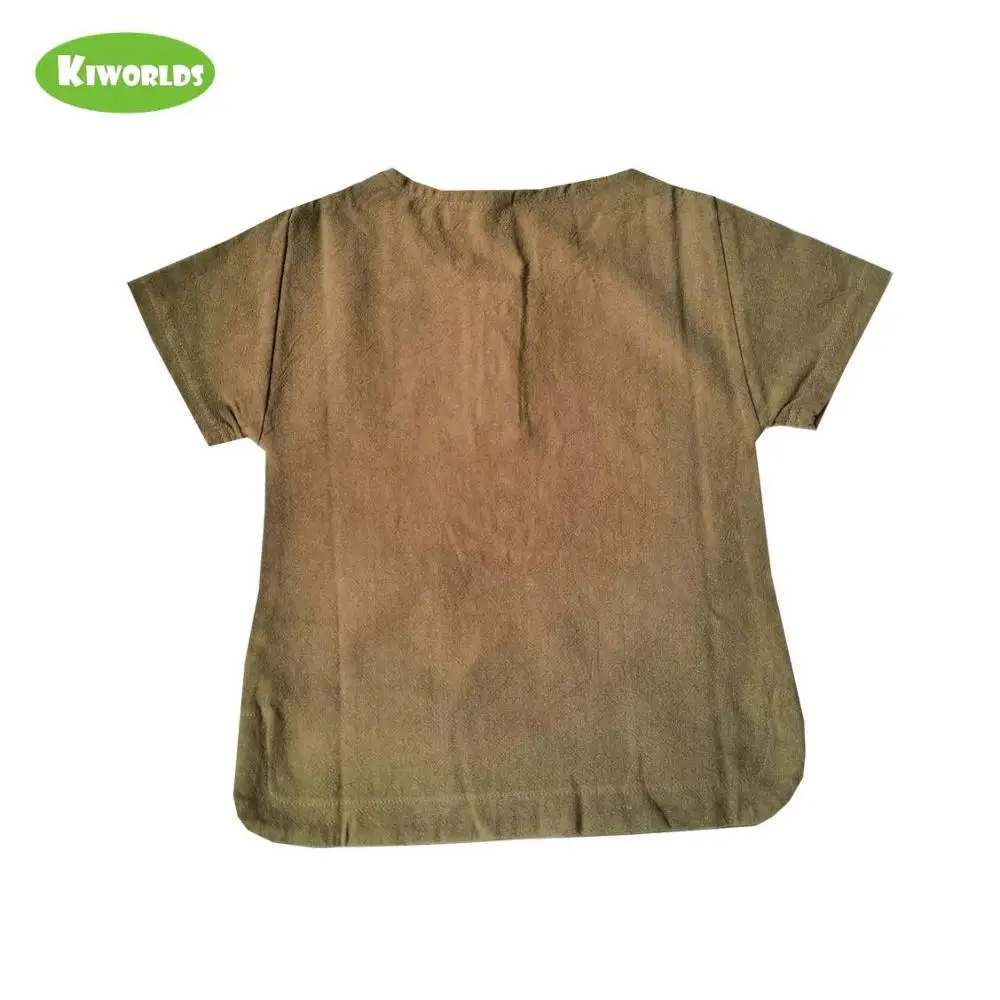 Летняя хлопковая Футболка зеленого цвета с короткими рукавами для мальчиков