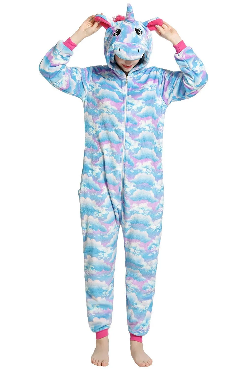 Lazutom Единорог кигуруми Onesie пижама в виде животного для взрослых костюм
