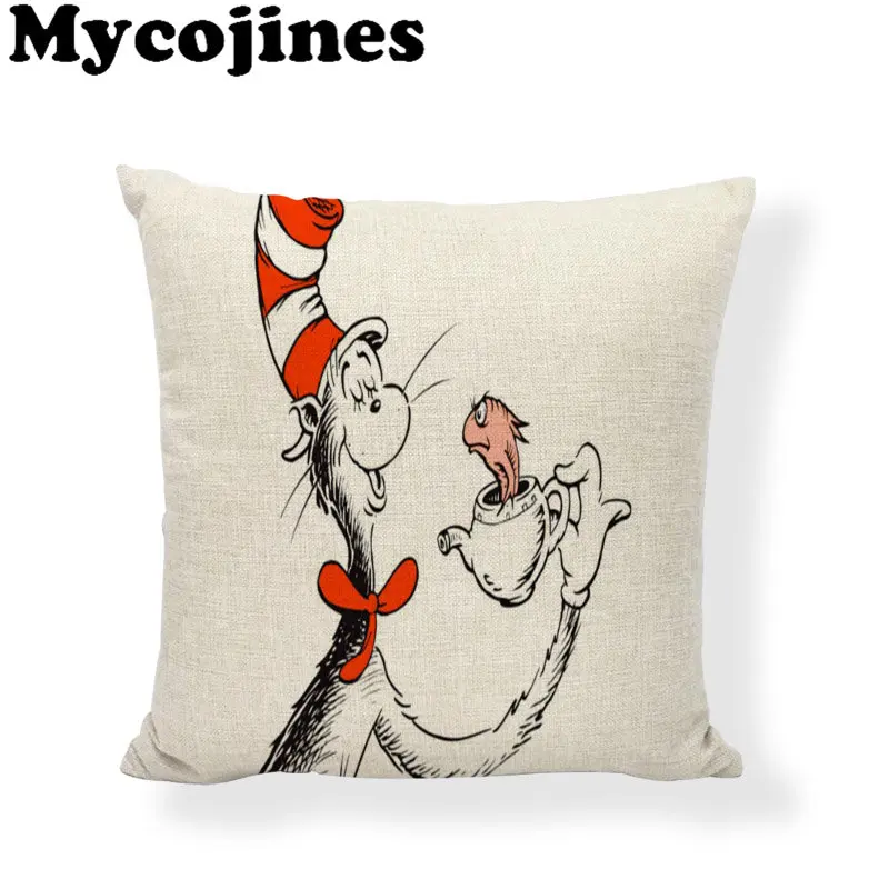 Декоративный чехол для подушки Dr. Seuss в красную полоску дома спальни дивана