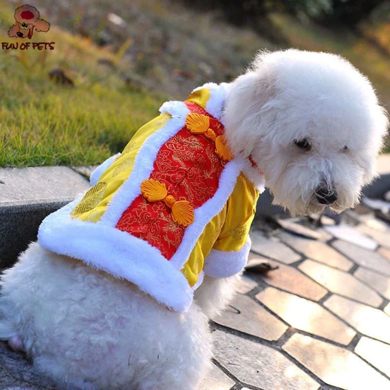 2017 Новый фестиваль парча вышивка традиционная китайская одежда пальто для собак