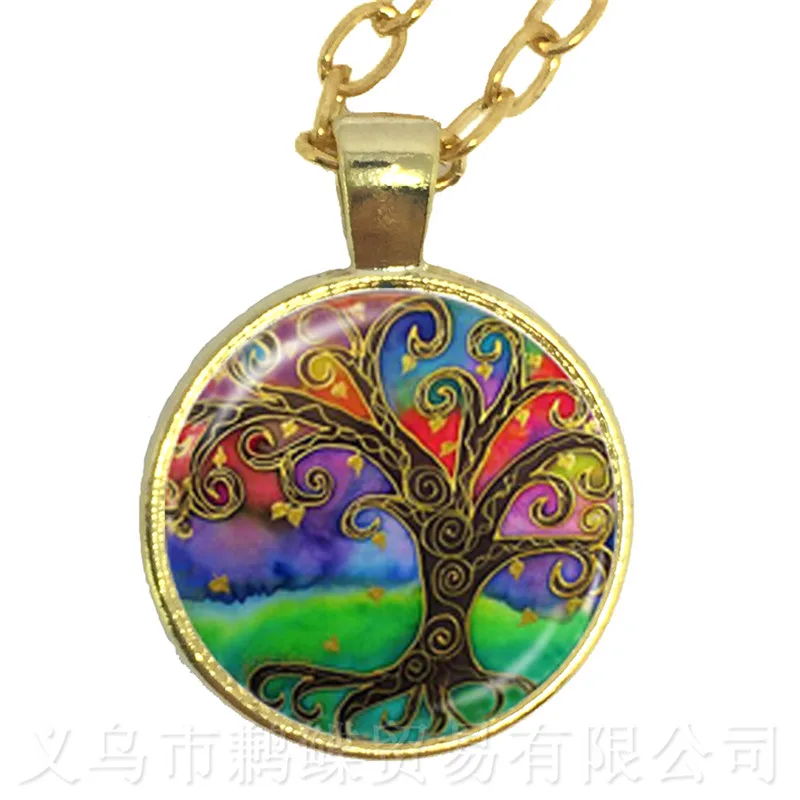 Стеклянное ожерелье с рисунком деревьев европейский и американский ювелирные