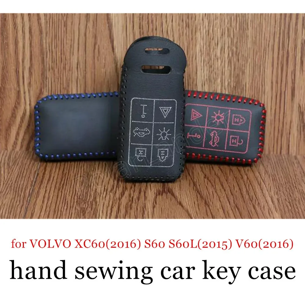Только красный ручного шитья ключи защитный чехол Ключи кожаный Обложка для VOLVO