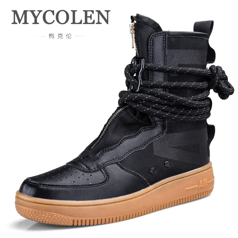 MYCOLEN/Мужская обувь модная повседневная из искусственной кожи с высоким берцем