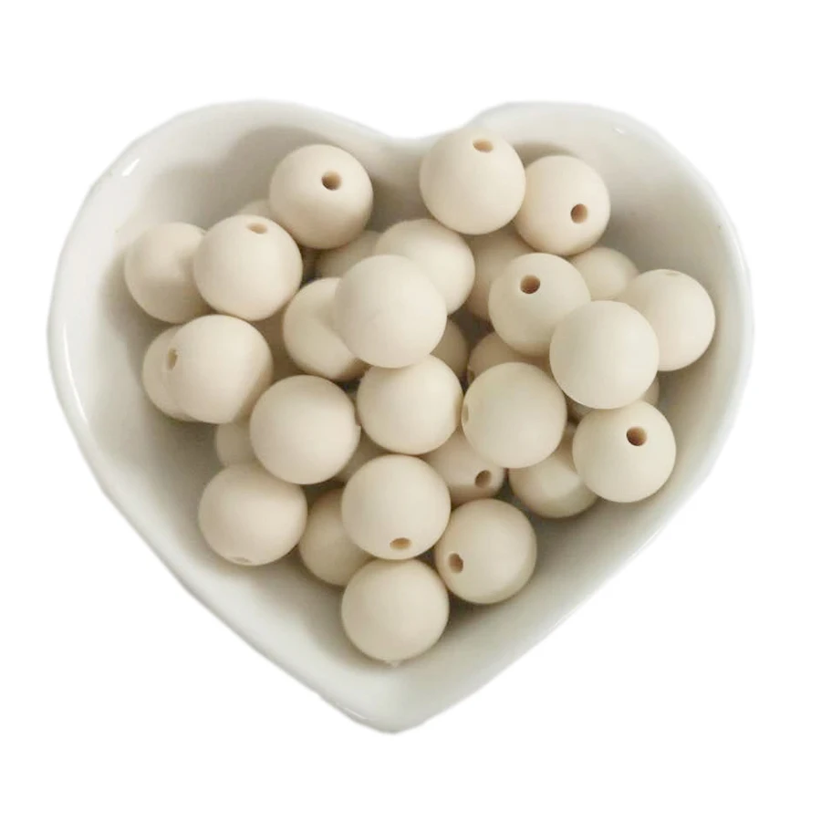 200pcs Beige yellow 200 шт Силиконовые Бусины круглые 12 мм Детские Прорезыватели для зубов жевательные бусины для соски клипсы ожерелье жевательные прорезыватели BPA бесплатные силиконовые игрушки - Цвет: 200pcs Beige yellow