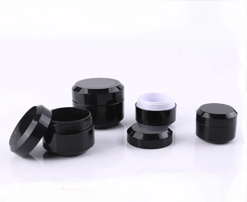 12 x 5g 1 30 г черные двойные пластиковые круглые баночки для крема банка контейнер