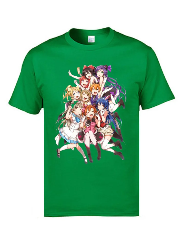 Футболка мужская с 3D принтом Love Live Kawaii манга 100% хлопок круглым вырезом 2019|Мужские