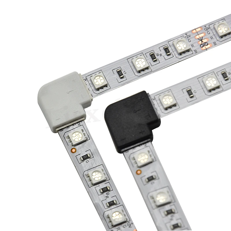 5 шт./10 шт. Solderless L форма 90 градусов угловой разъемы rgb 4 pin Разъемы для В 12 мм 5050