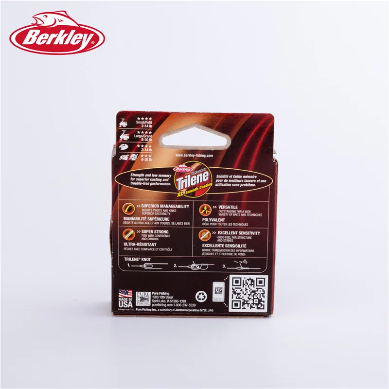 Berkley Trilene XL серии 302 м нейлоновая нить Лидер продаж лески высокая прочность 4/6/8/10/12/14/17LB приманки рыболовные принадлежности инструмент