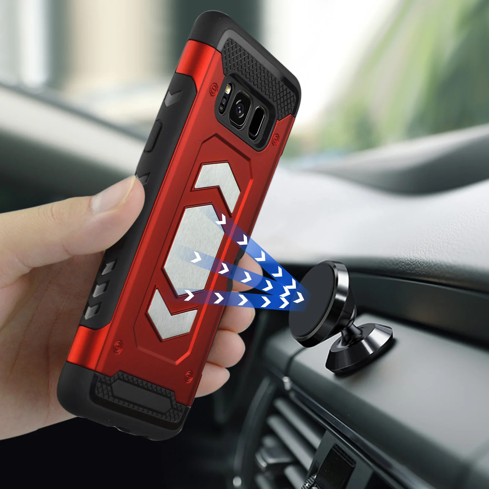 Противоударный чехол-визитница из ТПУ с защитой от царапин и ударов для Samsung Galaxy S8