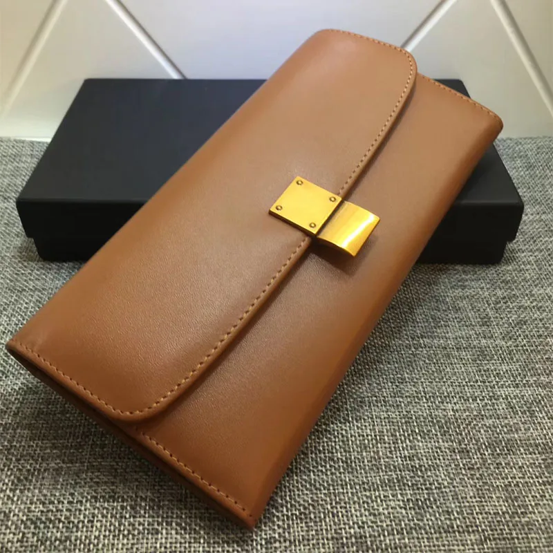 8090 Brown LOMANTINA натуральная кожа женский кошелек женский длинный клатч леди Walet Portomonee люксовый бренд сумка для денег на застежке кошельки для девочек - Цвет: 8090 Brown