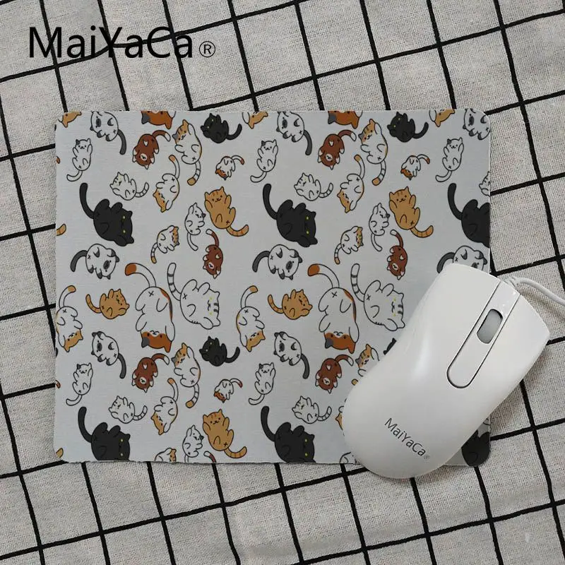 No Lock Edge25x29cm MaiYaCa крутой коврик для мыши для кошек черно-белый DIY дизайн игровой с узором Размер для 18x22 см 25x29 см резиновые коврики для мыши - Цвет: No Lock Edge25x29cm