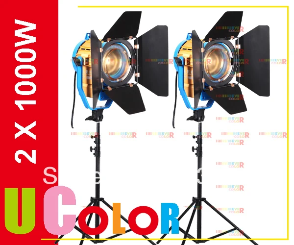 Светодиодный вольфрамовый Точечный светильник Fresnel для студии 2X1000 Вт с