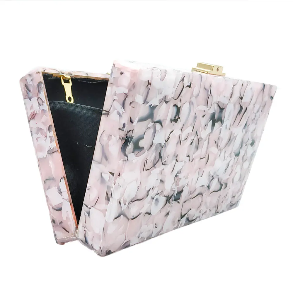 Boutique De FGG рисунок под мраморный камень Женская акриловая прямоугольная сумочка вечерние сумки Дамская сумка на плечо с цепочкой металлические клатчи на день