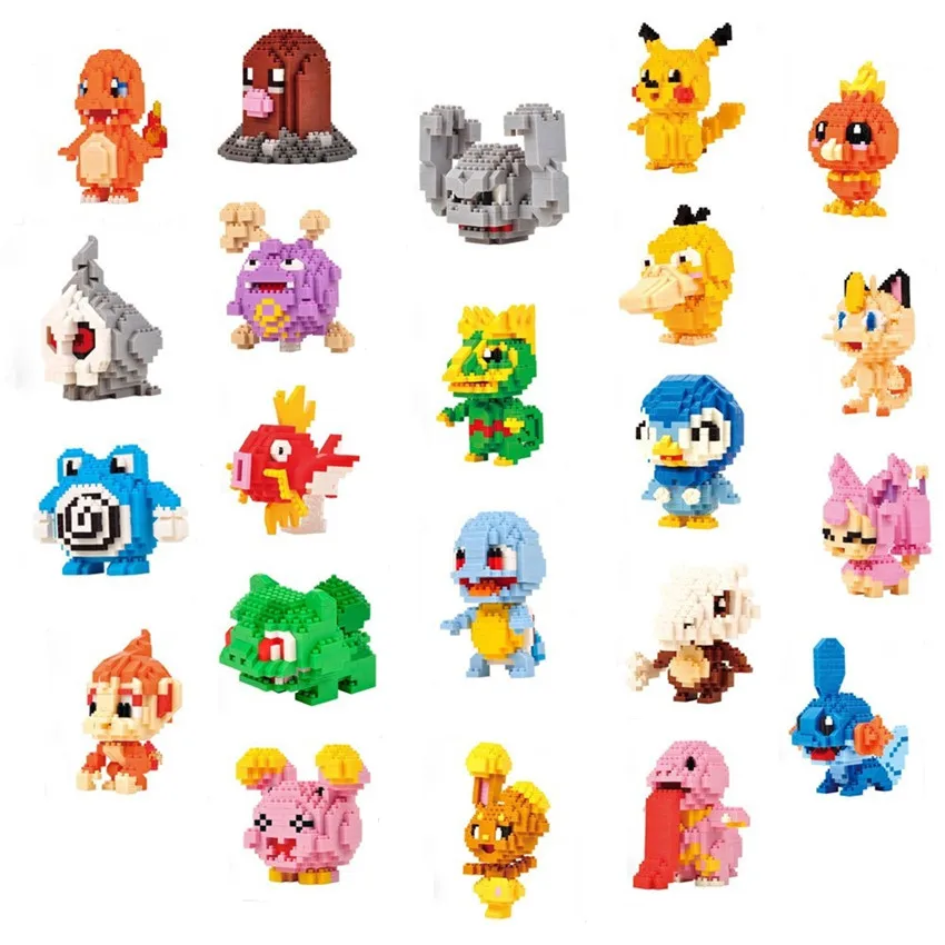 30 моделей LNO Diamond Pikachu Mudkip monster animals Детский образовательный строительный блок Torchic