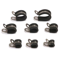 stainless steel black rubber lined retaining hose p clips clamp hose and cable p clamp 6mm 8mm 10mm 12mm 14mm 16mm 20mm 24mm