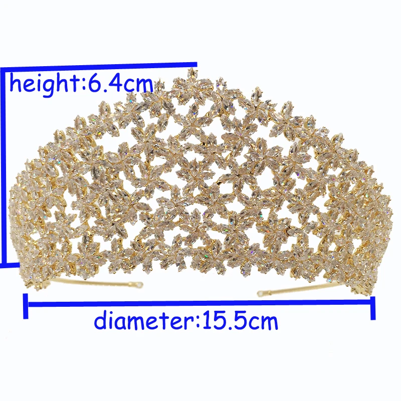 

Tiaras And Crowns HADIYANA Luxury Design Wedding Party Hair Accessories For Women Elegant High Quality BC4434 Accessoire Femme