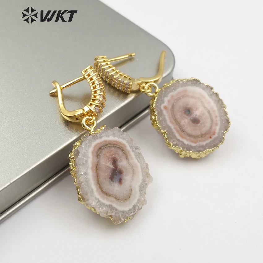 WT-E477 WKT оптовая продажа элегантные серьги-подвески из искусственного кварца с