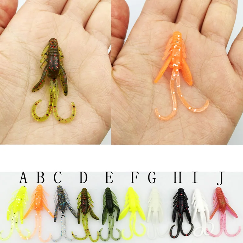 20pc/lot 10 Colors fishing lure soft 37mm 0.8g grub artificial Trout crankbait Panfish Crappie Bream bait 170 | Спорт и развлечения