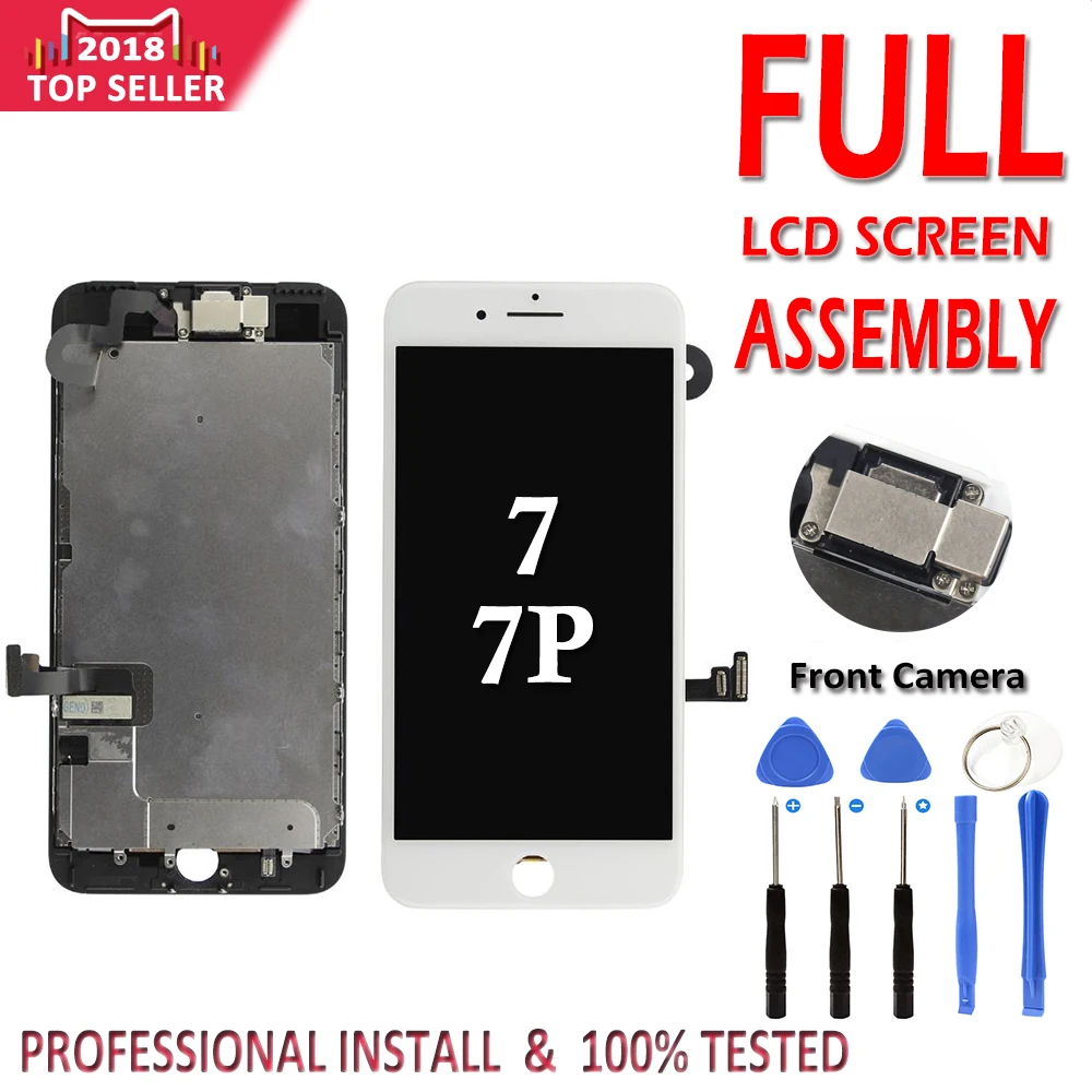 

1PCS LCD For iPhone 7 Plus 7G LCD Display Full Set Digitizer Assembly 3D Touch Screen Replacement +Front Camera+Earpiece Speaker