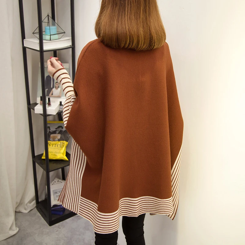 

new turtleneck pullovers loose big yards long sleeve bat wing sleeve striped sweater pullovers sweaters knitwear plus size top