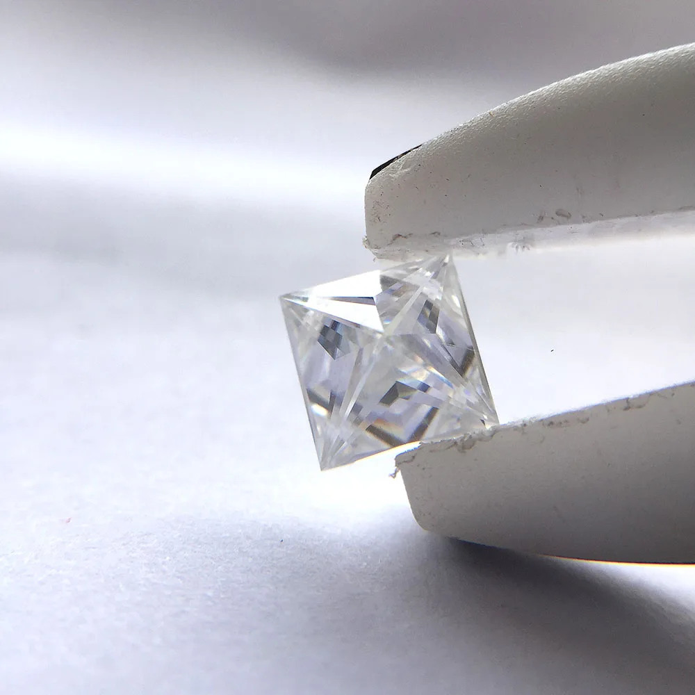 0.8CT DEF Princess 5 мм отличный порезной моисанит Свободный Камень для женских