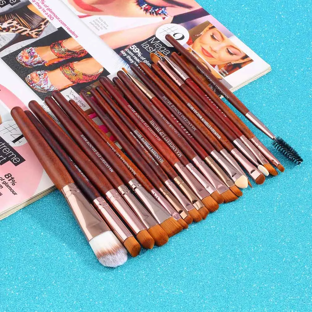 20 шт./компл. Профессиональные Кисти Для Макияжа Набор Фонд Тени Век Нос Губ Макияж