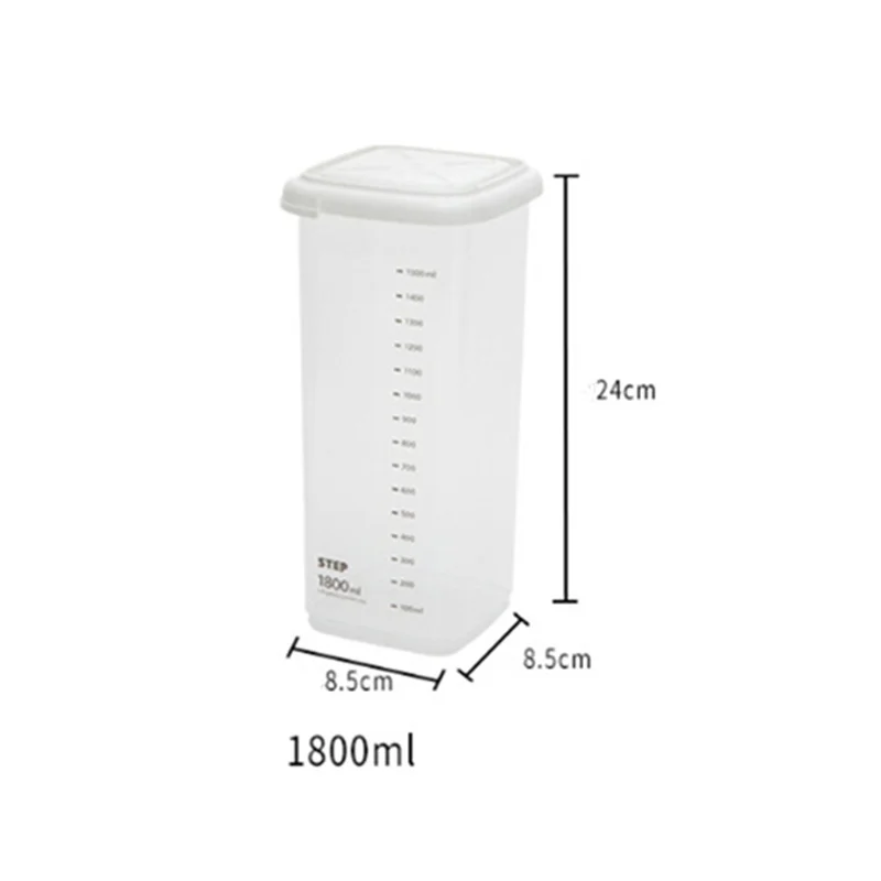1800ml Plastic Sealed Cans Kitchen Storage Box Transparent Food Canister Keep Fresh New Clear Container Organization Tool - Цвет: 1800ml