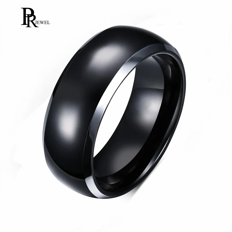 Стильное черное вольфрамовое кольцо свадебные брендовые кольца из карбида