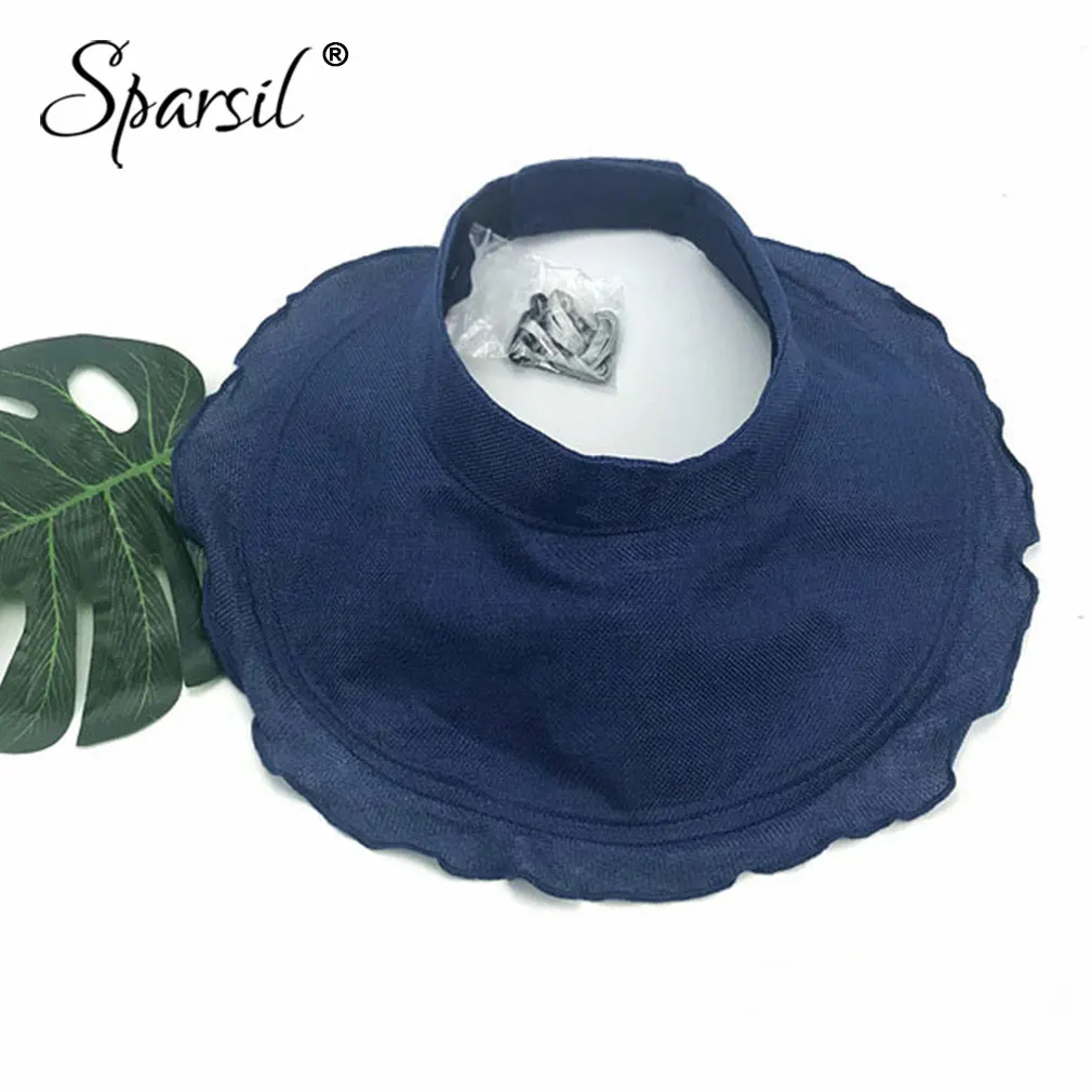 Sparsil, летняя, женская, солнцезащитная, Пустой Топ, шапка, регулируемая, одноцветная, складная, с широкими полями, шапка, родитель-ребенок, Пляжная, FemaleChapeau