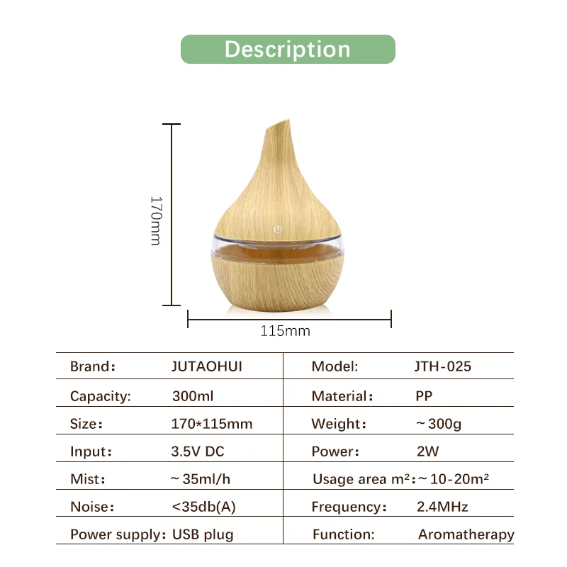 Мини usb увлажнитель воздуха дерево зерно арома диффузный стол украшение эфирное