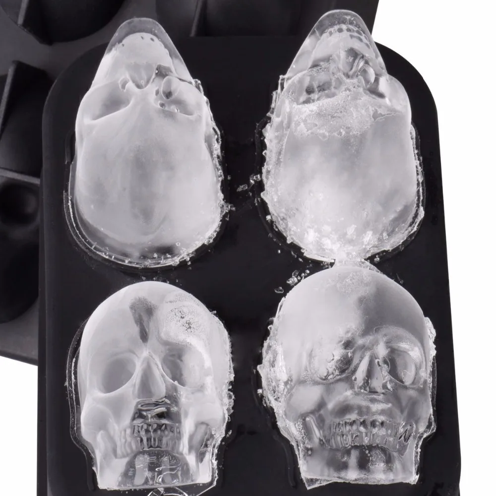 3D череп льда кубик чайник Бар партии виски вино силиконовая форма Лето