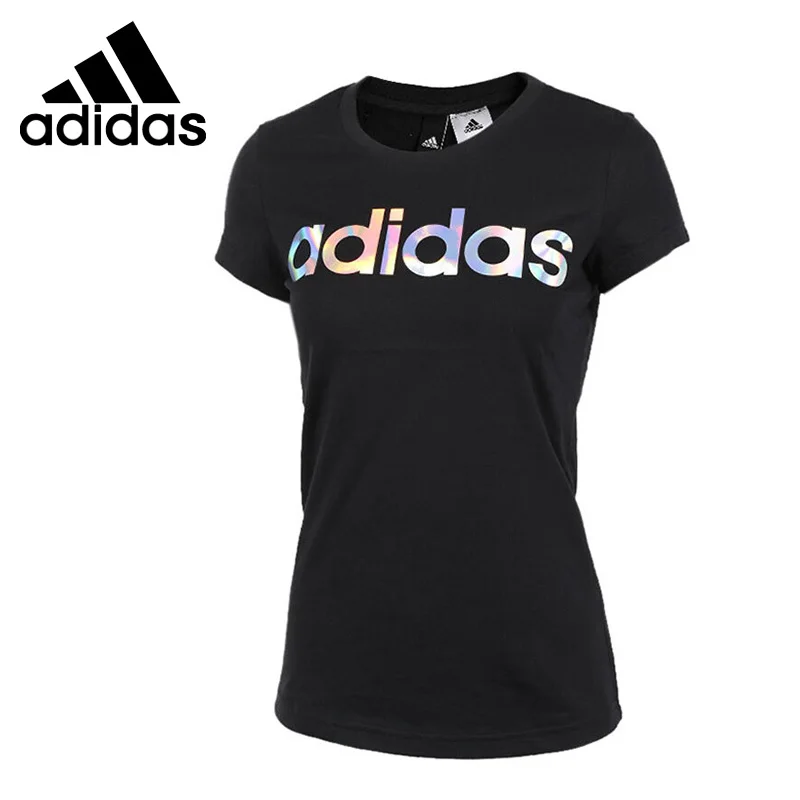 Новое поступление оригинальных женских футболок Adidas G T LINEAR спортивная одежда с