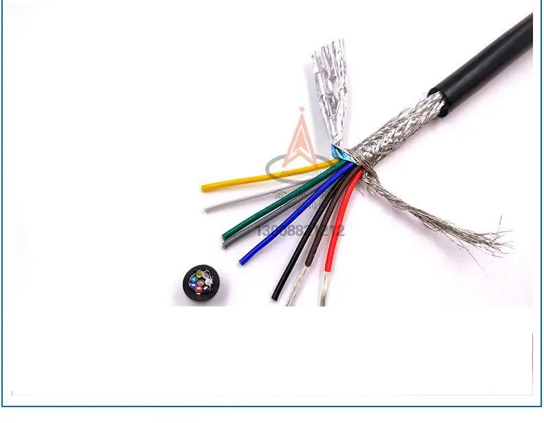 26AWG 2/3/4/5/6/7/8 жильный экранированный кабель 1 м сердечник из луженой меди RVVP экранированный провод кабель управления UL2547 сигнала ВИР - Цвет: 8 core