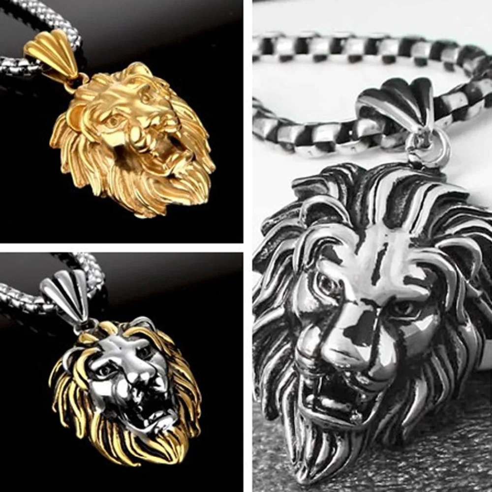 Цепочка с подвеской в виде льва из нержавеющей стали | Украшения и аксессуары