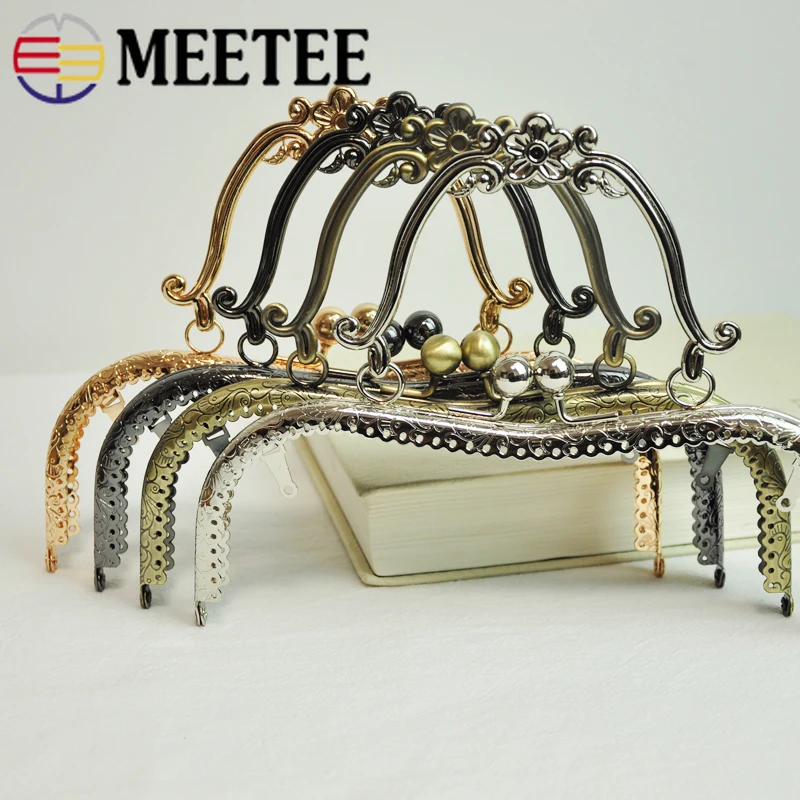 Meetee 2 шт. ID13cm высококлассная сумка металлическая застежка ручка Чистая Рамка Ручки Застежки DIY ручные ремесла Сумка фурнитура Аксессуары F1-61