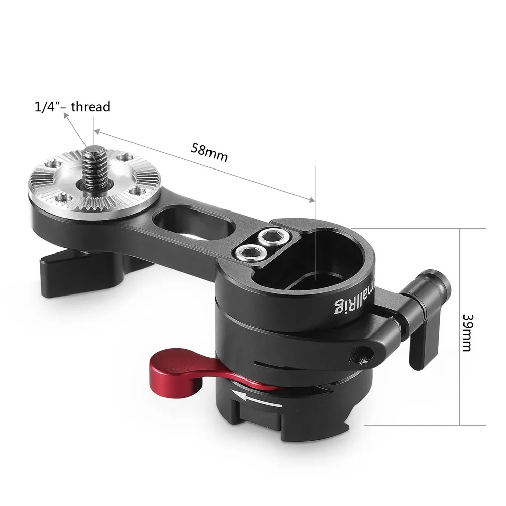 SmallRig EVF Mount с зажимом NATO и розеткой Arri (Диаметр 31 8 мм) винт 1/4 дюйма для Zacuto Gratical HD